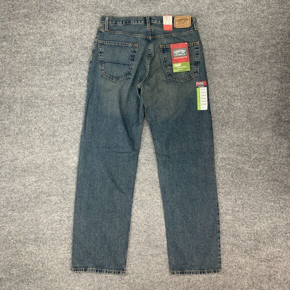 Levis Work Jeans Mens 33 Blue Denim Straight Leg Cotton Mid Rise Pockets 2009 - Picture 3 of 13